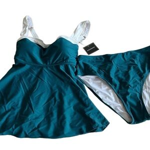 Women's Teal Swim Dress Set